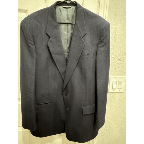 Christian dior monsieur Navy Blue Stripe WOOL SUIT JACKET/PANTS 46L,40x31 - Picture 1 of 8